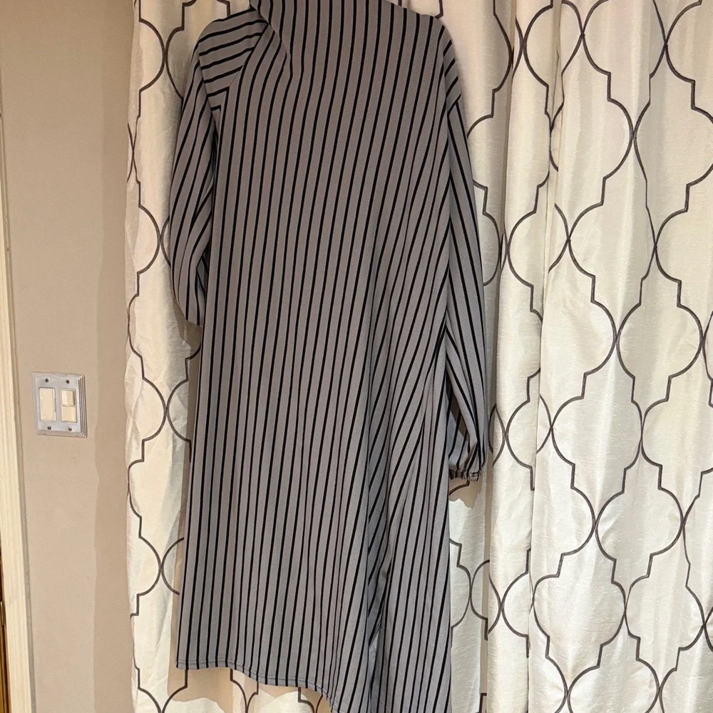 Huda Tesettur Striped Long Sleeve Dress - Picture 4 of 4